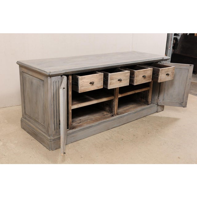 Mid 20th Century Italian 4-Door Buffet Console in Gray For Sale - Image 9 of 11