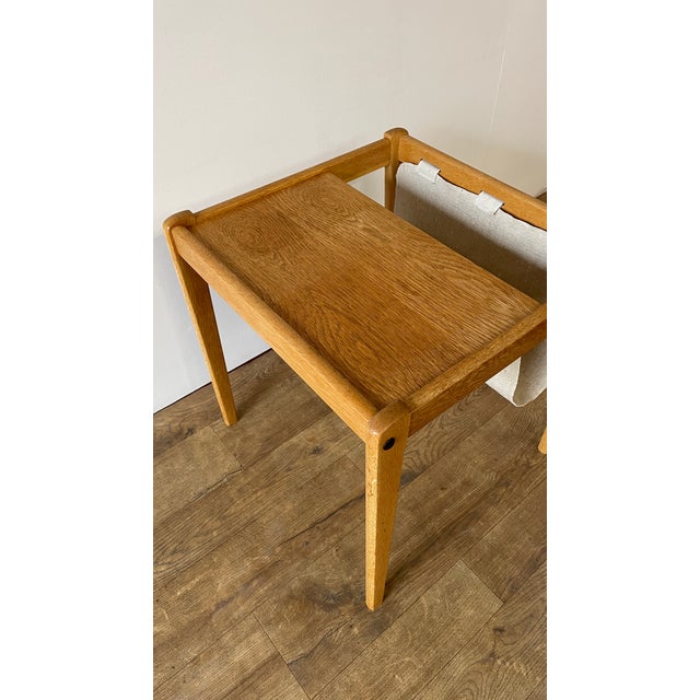 Mid-Century Modern Danish Oak and Fabric Side Table with Magazine Rack from BRDR Furbo, 1960s For Sale - Image 12 of 18