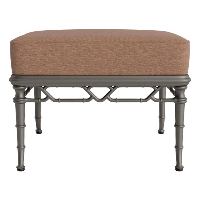 Brown Jordan Calcutta Ottoman, Mica frame with Fusion Clay fabric For Sale
