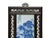 This exquisite vintage Chinese framed porcelain plaque features a vertical blue-and-white landscape scene housed within a...