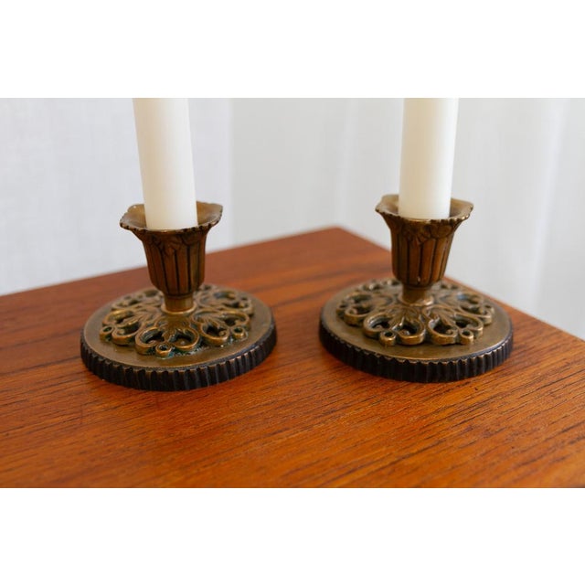 Vintage Danish Art Nouveau Bronze Candleholders, 1930s, Set of 2 For Sale - Image 18 of 18