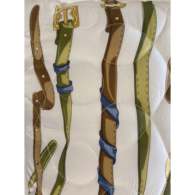 Handmade Charmeuse Silk Scarf Belt Pillow Cover For Sale - Image 4 of 5