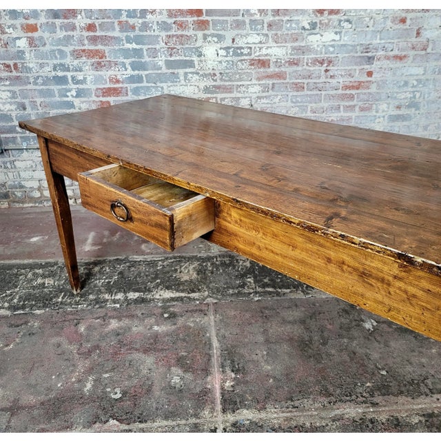 19th Century French Country Farm 98" Large Dining Table For Sale - Image 10 of 12