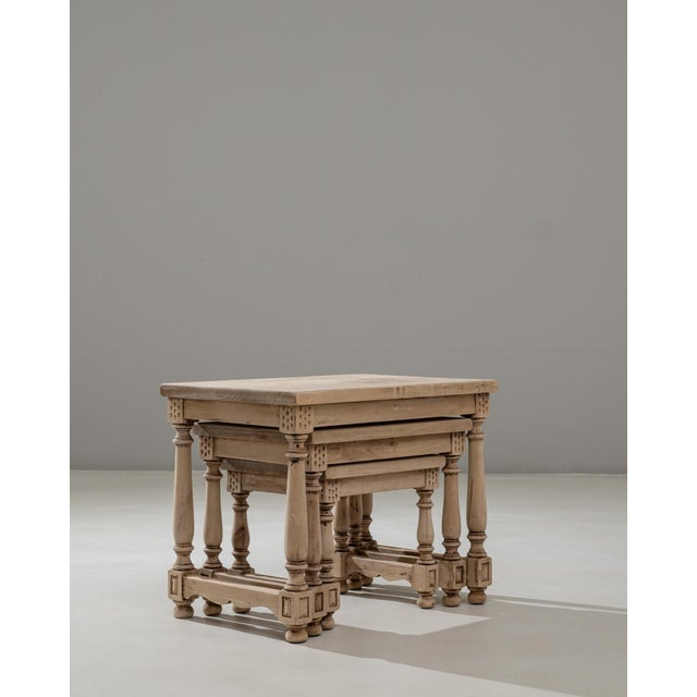 20th Century French Wooden Nesting Tables - Set of 3 For Sale - Image 12 of 18