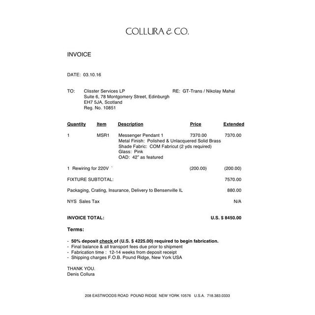 Metal Pendant Light by Collura & Co. For Sale - Image 7 of 8