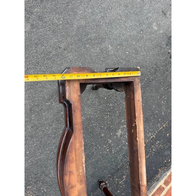 Antique Victorian Marble Top Flame Mahogany Low Console Table For Sale - Image 16 of 16