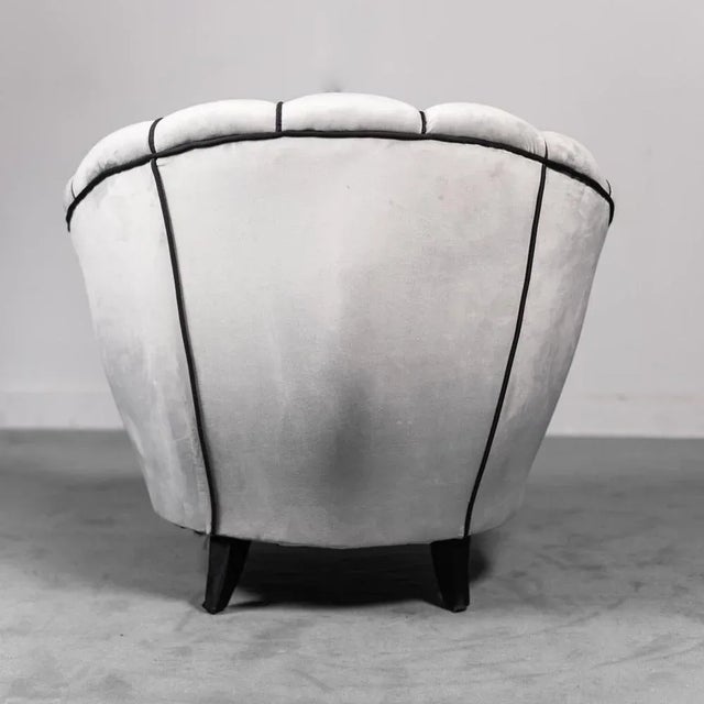Vintage Gray Velvet Armchair, 1950s For Sale - Image 12 of 13
