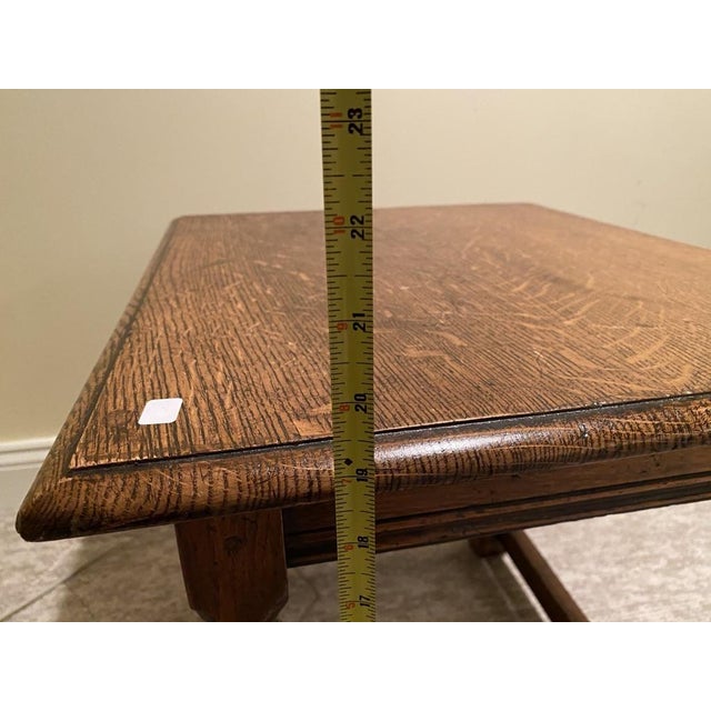 19th Century Antique English Oak Joint Stool Side Table For Sale - Image 5 of 6