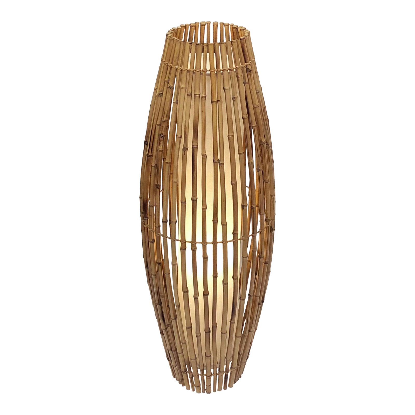 Tall Italian Mid Century Bamboo And Rattan Floor Lamp Chairish