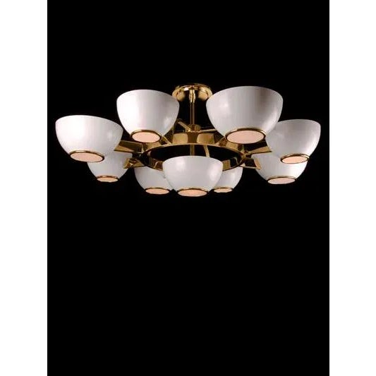 Mid Century Moderne French 50s style 9 light chandelier.