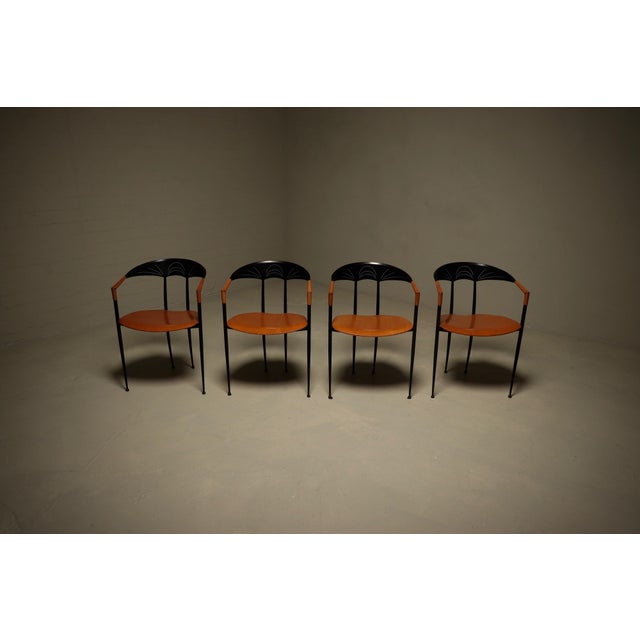 Mid-Century Modern Vintage Dining Chairs by Tetide, Italy, 1980s, Set of 4 For Sale - Image 3 of 13