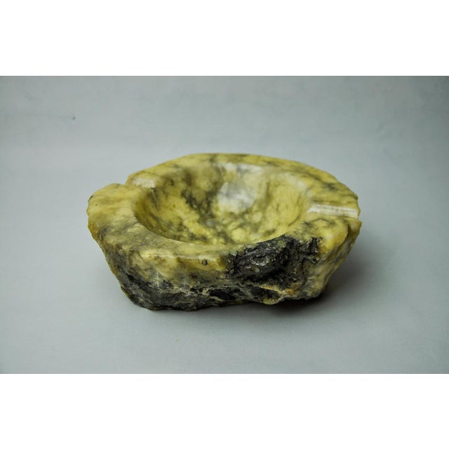 Hollywood Regency Yellow Alabaster Ashtray attributed to Romano Bianchi, Italy, 1970s For Sale - Image 3 of 7