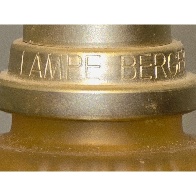 Pair of Vintage Lampe Berger Paris Fragrance Lamps – Blue & Amber Glass For Sale - Image 4 of 5