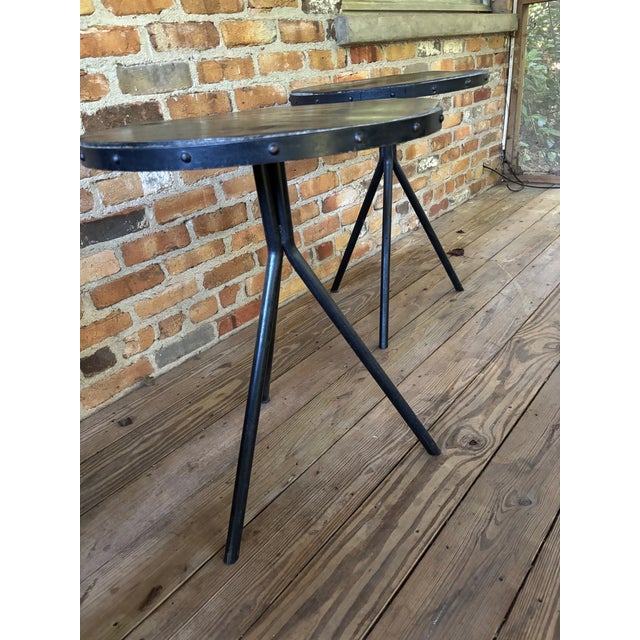 Mediterranean Francois Carre Style Pair of Vintage Side Tables For Sale - Image 3 of 6