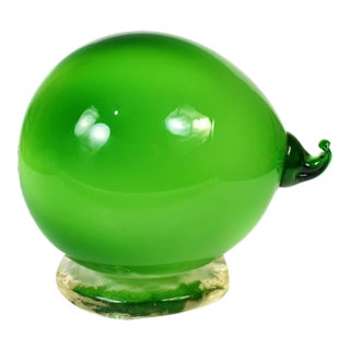 Mid-Century Handblown Large Lime Fruit Figurine Model on Base For Sale
