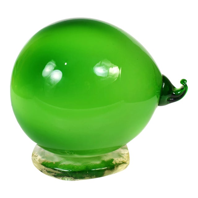 Mid-Century Handblown Large Lime Fruit Figurine Model on Base For Sale