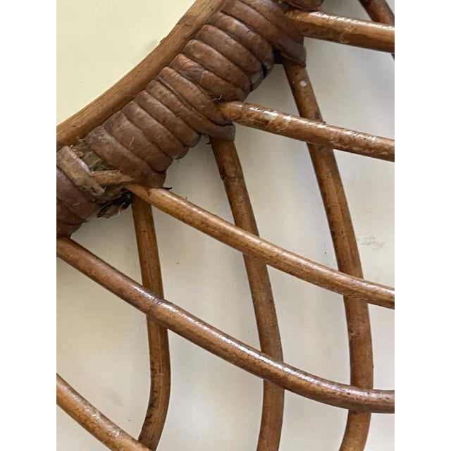 Mid century Italian wicker wall mirror. By Franco Albini.