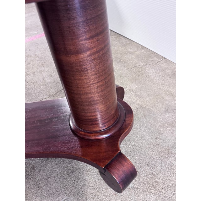 Antique Empire Style Library Pedestal Table + Drawer For Sale - Image 9 of 12