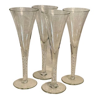 Vintage Air Twist Stem Wine/Champagne Glasses by Colony - Set of 4 For Sale
