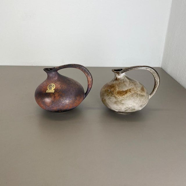 Pottery Vases "313" Designed from Kurt Tschörner Ruscha, Germany, 1970s, Set of 2 For Sale - Image 3 of 18