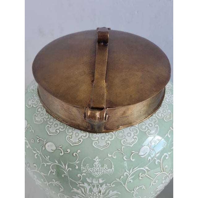 Lilian August Large Celadon Ginger Jar-a Pair For Sale - Image 9 of 12