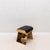 Leather Upholstered Stool With Polished Brass Legs by Kifu Paris For Sale In Los Angeles - Image 6 of 8