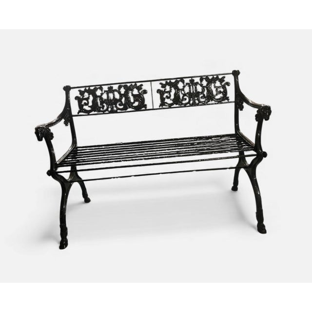 Elevate your garden, patio, or entryway with this exquisite Victorian-style cast iron garden bench. Finished in a sleek,...