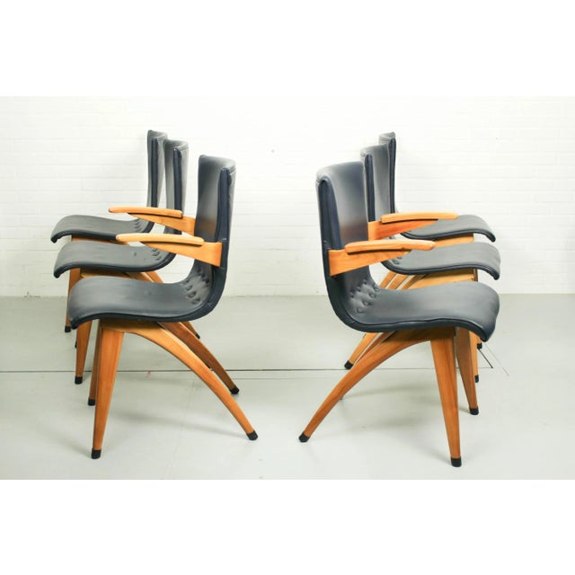 Leatherette Swing Model Dining Chair by Cor Van Os Culemborg, 1960s, Set of 6 For Sale - Image 10 of 18