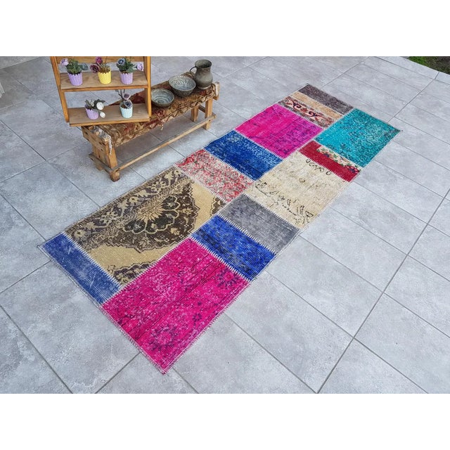 Mid 20th Century Colourful Anatolian Hallway Runner For Sale - Image 9 of 10