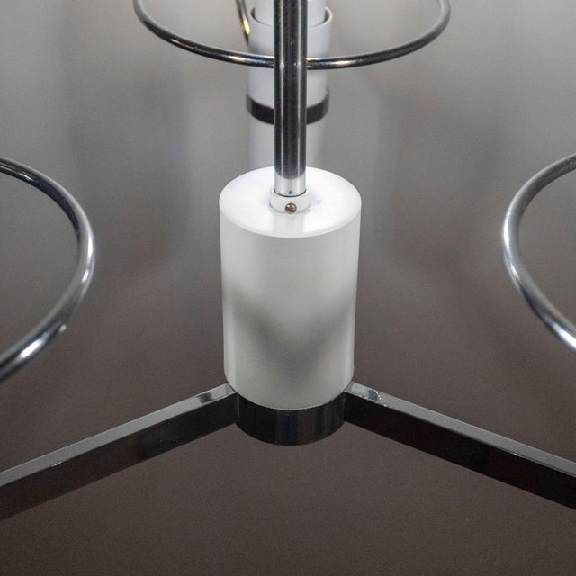 Silver Space Age Chromed Chandelier, Italy, 1970s For Sale - Image 8 of 12