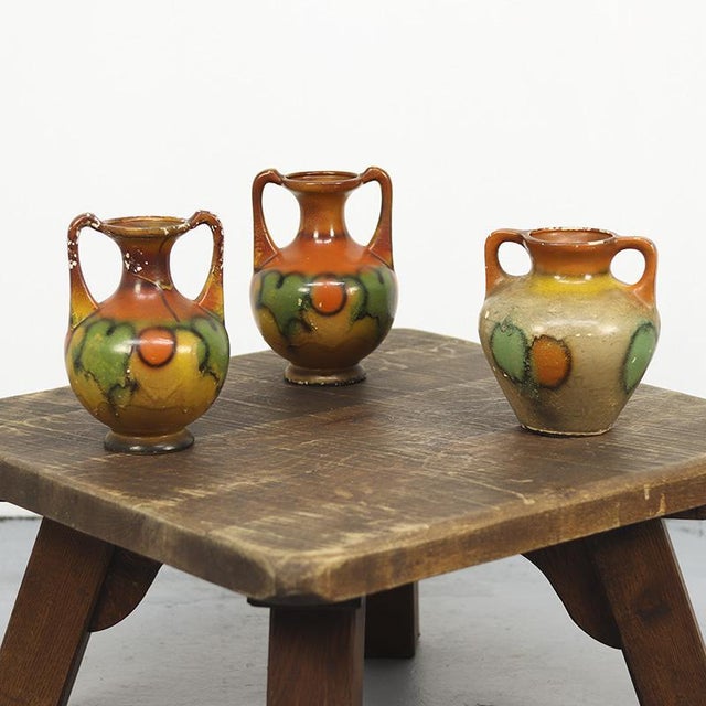Vintage Vases in Earthenware, 1920s, Set of 3 For Sale - Image 6 of 10