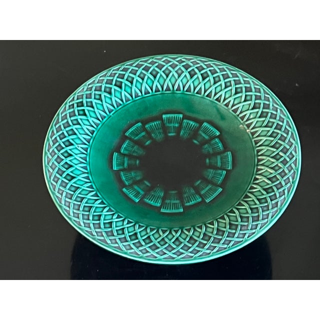 Green Minton English Majolica Footed Compote, C. 1860 For Sale - Image 8 of 13