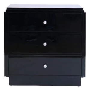Art Deco Chest of Drawers in Black Lacquer