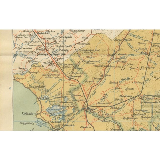 Antique Map of Drenthe and Overijssel, 1914 For Sale - Image 6 of 10
