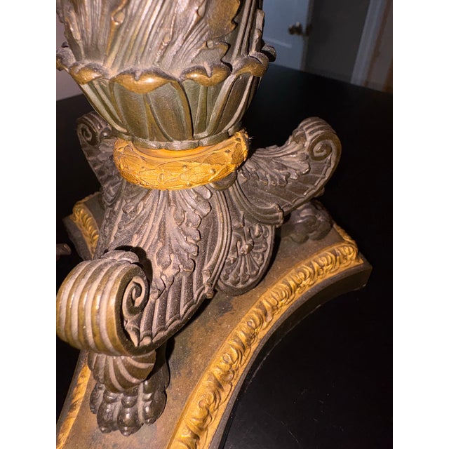 Louis-Philippe Ormolu Antique Lamp With Tole Shade Wax Candles For Sale - Image 9 of 12