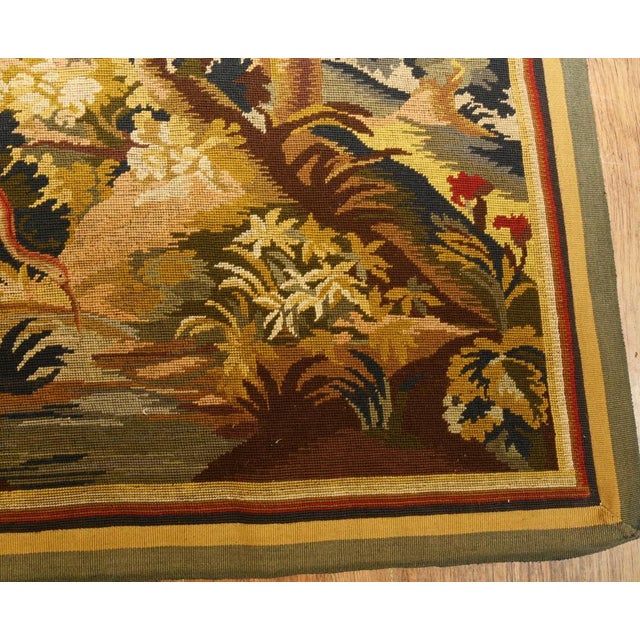 Verdure Needlepoint Tapestry in the style of Aubusson, Belgium For Sale - Image 3 of 12