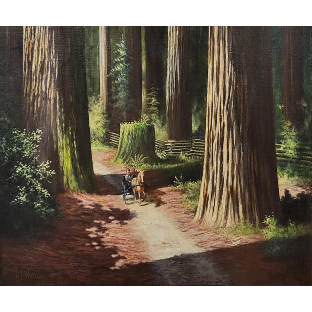 Antique American Oil Painting Forest Scene "Founders Grove" by Charles Theller Wilson For Sale - Image 4 of 16