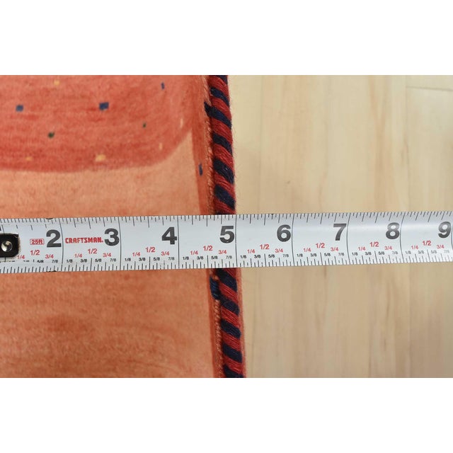 Gabbeh Rug 2’5” X 4’5” Orange Wool Contemporary Hand-Knotted Carpet For Sale - Image 11 of 13