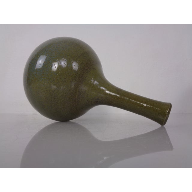 Blue Minimalist Studio Ceramic Vase by Mathies Schwarze, Germany, 1960s For Sale - Image 8 of 14