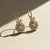 Modern Art Nouveau Citrine Flower and Leaf Drop Earrings, Silver, Gold, Pair For Sale - Image 3 of 6