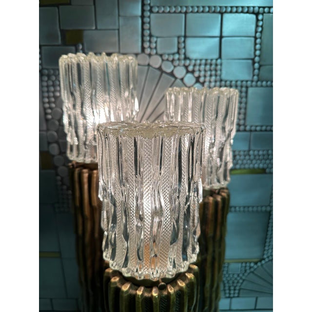 Antique Gold Leaf Plaster Cactus Lamp For Sale - Image 11 of 12