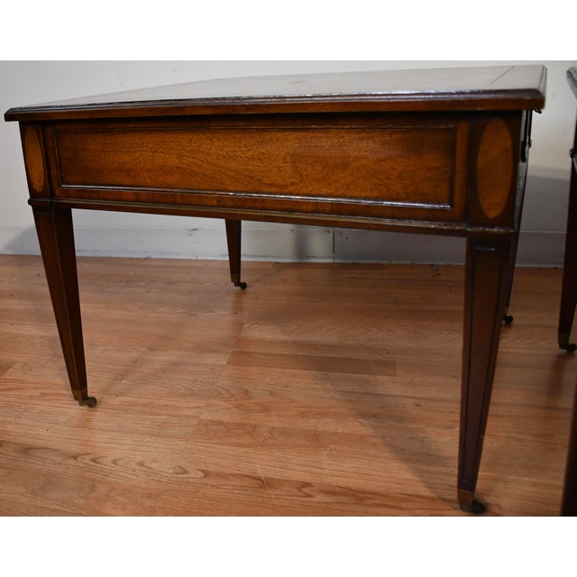 1930s Pair of Brandt English Regency Mahogany Side Tables / End Tables For Sale - Image 12 of 16