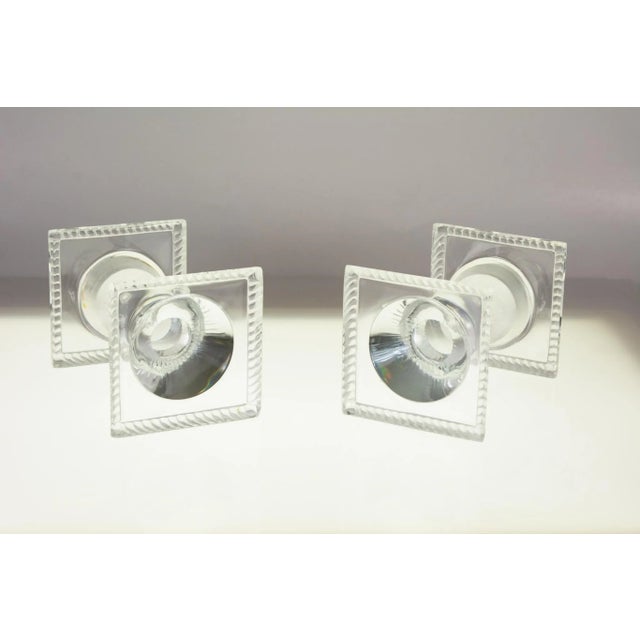 Lalique Crystal Candlesticks, France, 1970s, Set of 2 For Sale - Image 3 of 11
