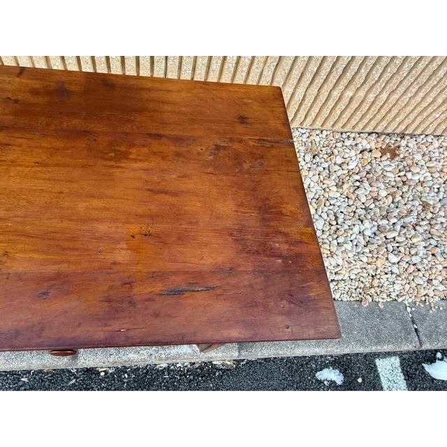19th Antique Early American Primitive Style Solid Cherry 1 Drawe Side -Work Table. For Sale In Washington DC - Image 6 of 12