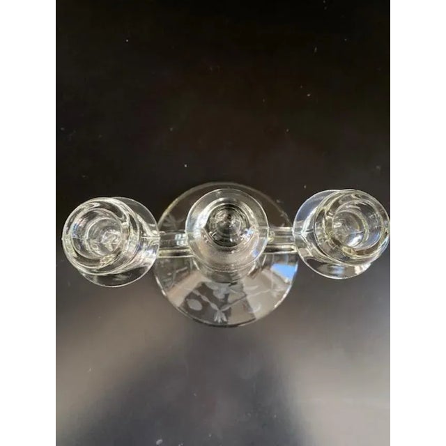 Transparent Vintage Tiffin Webwing Candlesticks - a Pair For Sale - Image 8 of 9