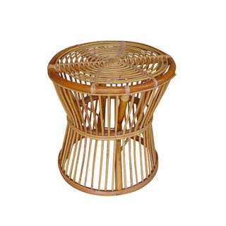 Rattan Stool or Side Table For Sale