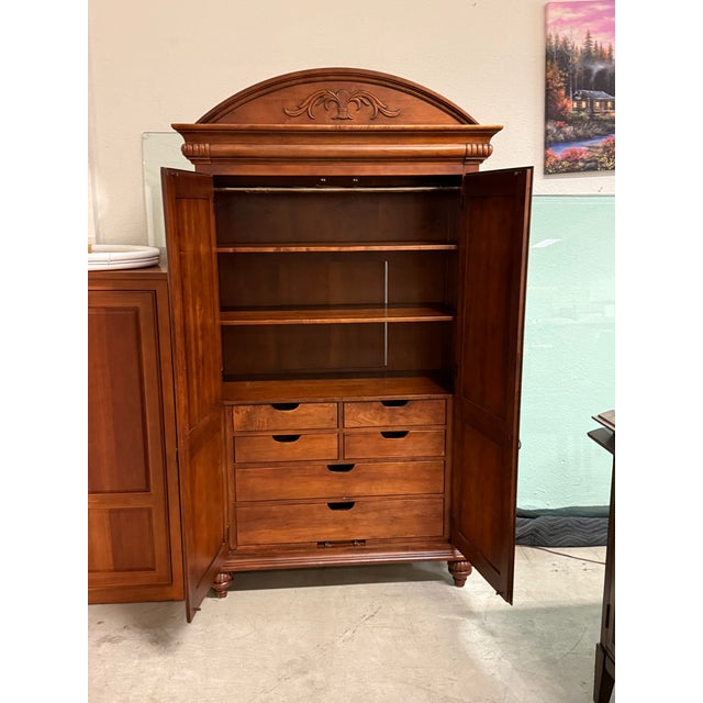 Brown Ethan Allen British Classics Wardrobe Armoire For Sale - Image 8 of 12