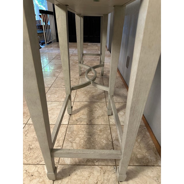 Gray Bernhardt Criteria 78” Heather Gray Ash & Stainless Steel Console Table For Sale - Image 8 of 17