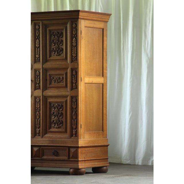 Wood Vintage Art Nouveau Danish Oak Cabinet, 1930s For Sale - Image 7 of 17
