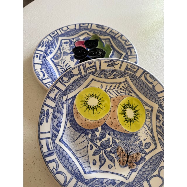 1970s Faience De Gien Oiseau Bleu - 2 Kiwi 1 Fig Set - 3 pcs For Sale In Miami - Image 6 of 9